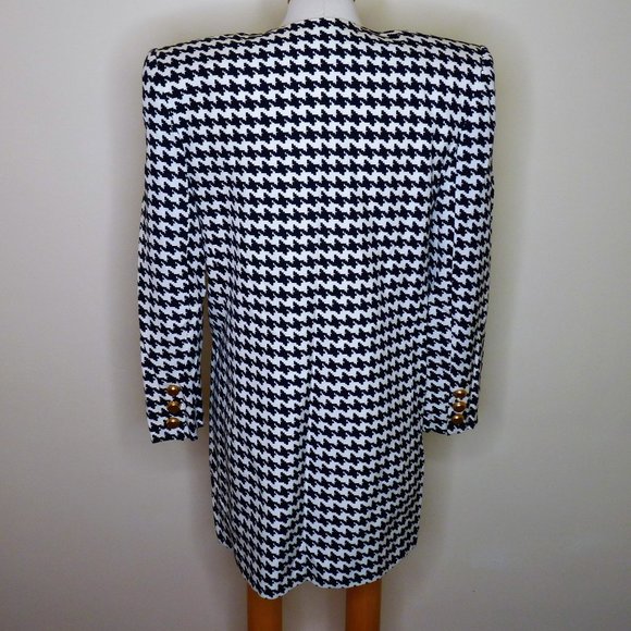 Vintage 80's Heritage House Herringbone Long Jacket/Blazer - Picture 4 of 8